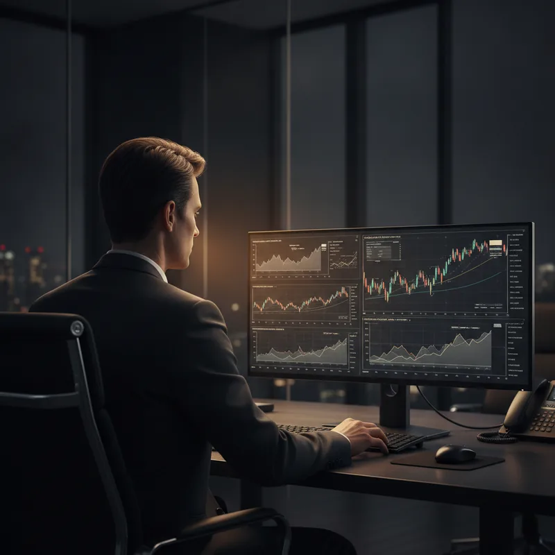 AI-driven market signals dashboard with live trend chart and confidence levels